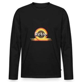 Années 70 rétro - T-shirt manches longues Premium bio Homme - noir - Devant - Nico (187cm)