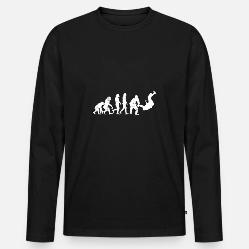 Evolution Judo - Männer Premium Bio Langarmshirt - Schwarz