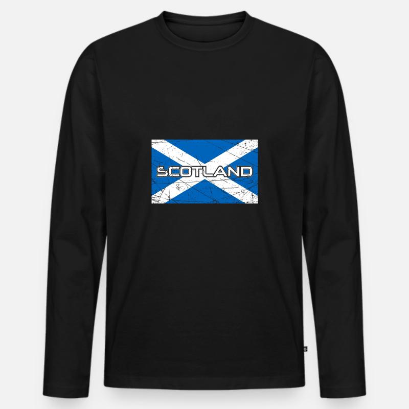 Schottland - Männer Premium Bio Langarmshirt - Schwarz