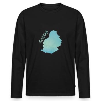Mauritius gift for travelers - Men's Premium Organic Long Sleeve Shirt - black - Front - Nico (187cm)