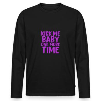 Enceinte Kick Me Baby 4000x4000 - T-shirt manches longues Premium bio Homme - noir - Devant - Nico (187cm)