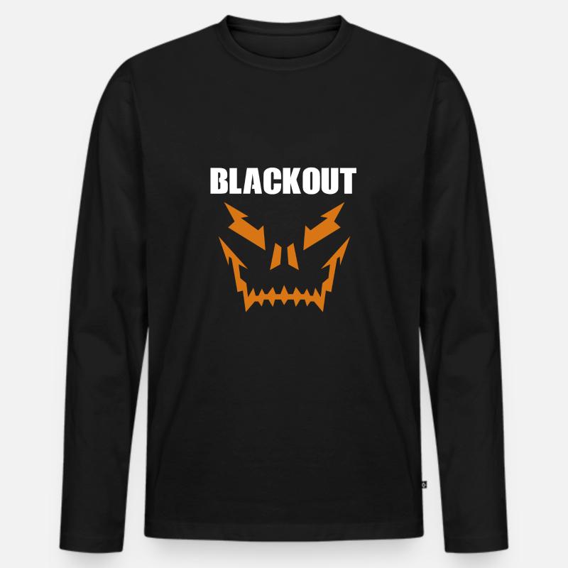 Blackout Skull - Männer Premium Bio Langarmshirt - Schwarz