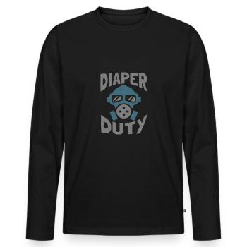 Change diaper - Men's Premium Organic Long Sleeve Shirt - black - Front - Nico (187cm)