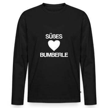 Süßes Bumberle Baby Geschenkidee Nachwuchs Eltern - Männer Premium Bio Langarmshirt - Schwarz - Vorne - Nico (187cm)