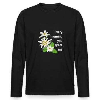 Edelweiss Edelweiss Every Morning You Greet Me - T-shirt manches longues Premium bio Homme - noir - Devant - Nico (187cm)