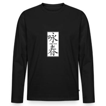 Wing Chun WingTsun - Männer Premium Bio Langarmshirt - Schwarz - Vorne - Nico (187cm)