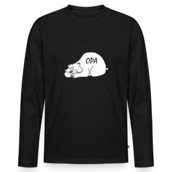 Cuddly grandpa bear sleeping - Men's Premium Organic Long Sleeve Shirt - black - Front - Nico (187cm)