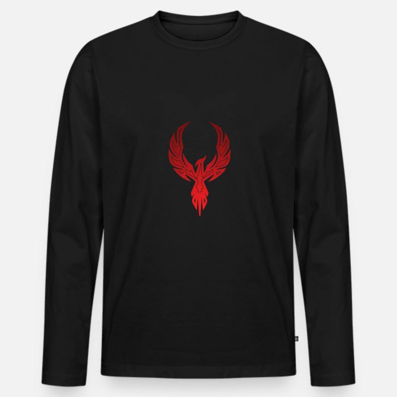 Roter Phoenix - Männer Premium Bio Langarmshirt - Schwarz