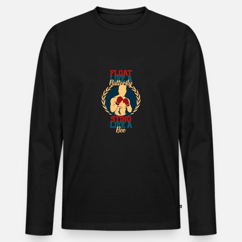 Boxen - Männer Premium Bio Langarmshirt - Schwarz
