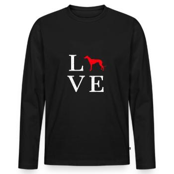 Greyhound greyhound gift - Men's Premium Organic Long Sleeve Shirt - black - Front - Nico (187cm)