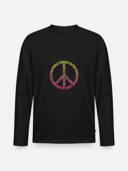Peace, freedom, love - Men's Premium Organic Long Sleeve Shirt - black