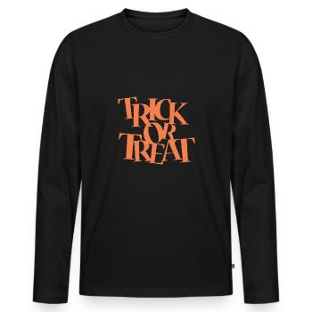 Trick or treat - Men's Premium Organic Long Sleeve Shirt - black - Front - Nico (187cm)