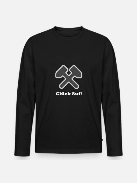 Glück Auf! - Männer Premium Bio Langarmshirt - Schwarz