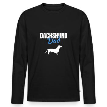 dachshund - Men's Premium Organic Long Sleeve Shirt - black - Front - Nico (187cm)