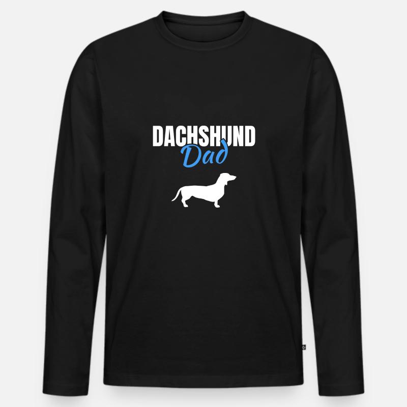 Dachshund - Männer Premium Bio Langarmshirt - Schwarz