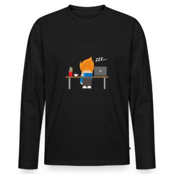 Sleeping - Developer's Night - Gift Idea - Men's Premium Organic Long Sleeve Shirt - black - Front - Nico (187cm)