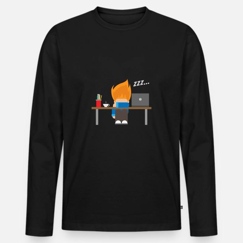 Sleeping - Developer's Night - Gift Idea - Men's Premium Organic Long Sleeve Shirt - black