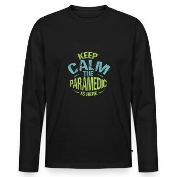 ambulance man - Men's Premium Organic Long Sleeve Shirt - black - Front - Nico (187cm)