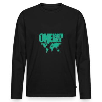 Gegen Rassismus - Männer Premium Bio Langarmshirt - Schwarz - Vorne - Nico (187cm)