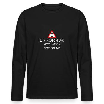 404 Error motivation - Men's Premium Organic Long Sleeve Shirt - black - Front - Nico (187cm)