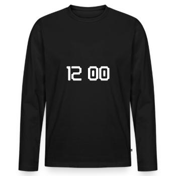 Heure 12 heures Numérique 2 - T-shirt manches longues Premium bio Homme - noir - Devant - Nico (187cm)