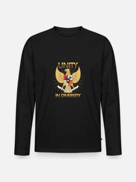 Indonesien - Männer Premium Bio Langarmshirt - Schwarz