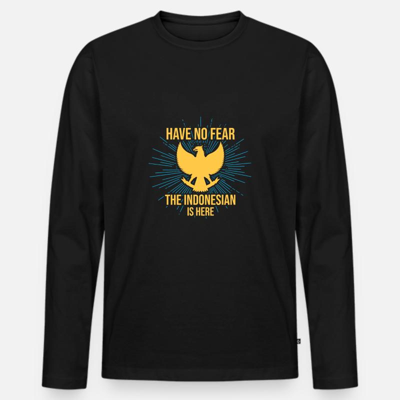 Indonesien - Männer Premium Bio Langarmshirt - Schwarz