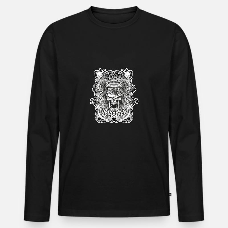 Devourer Totenschädel Skull - Männer Premium Bio Langarmshirt - Schwarz