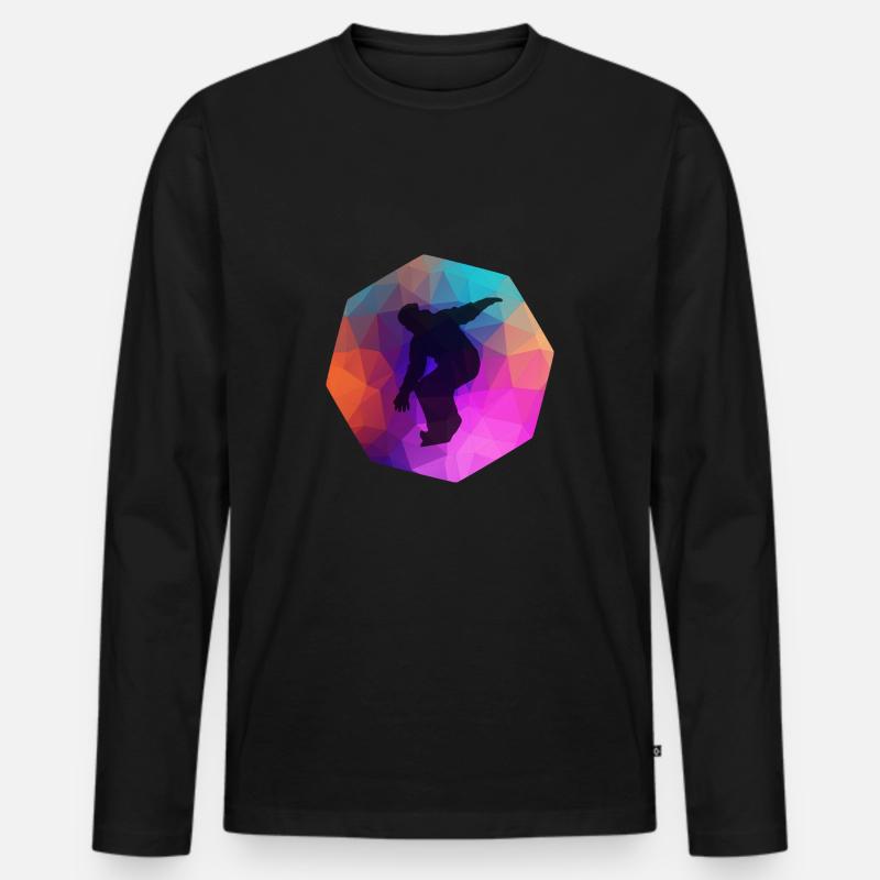 Snowboarder - Männer Premium Bio Langarmshirt - Schwarz