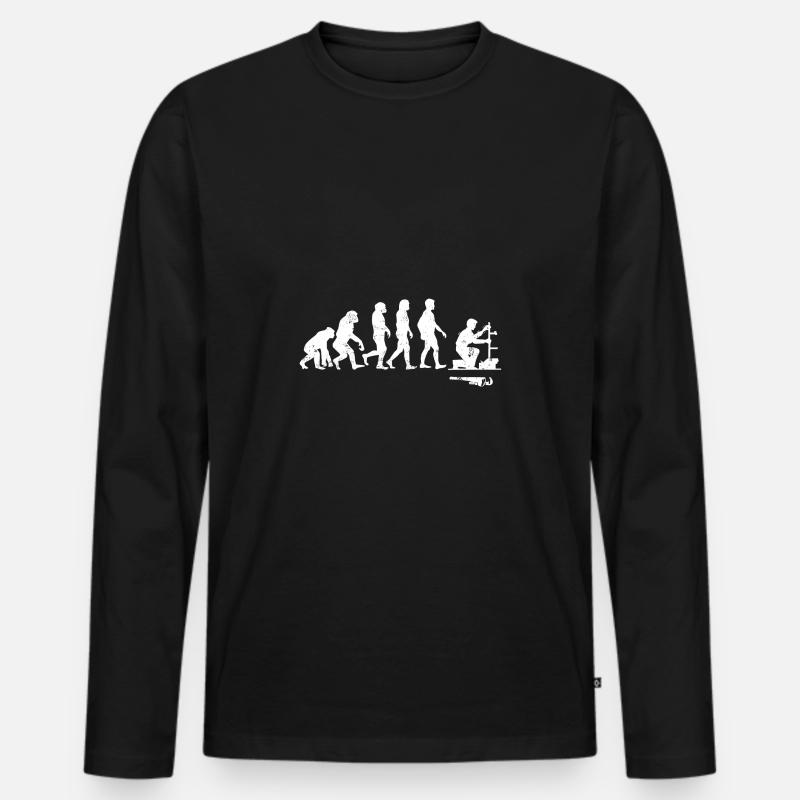 Evolution Plumbing - Männer Premium Bio Langarmshirt - Schwarz