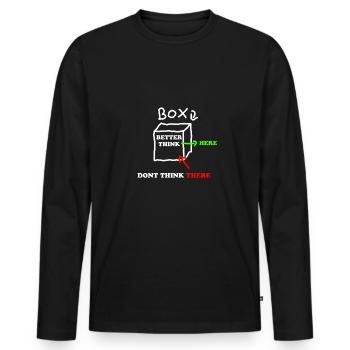 Think outside the box think outside of thinking - Men's Premium Organic Long Sleeve Shirt - black - Front - Nico (187cm)