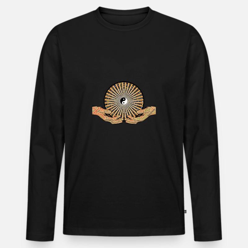 Innerer Friede - Jetzt! - Männer Premium Bio Langarmshirt - Schwarz