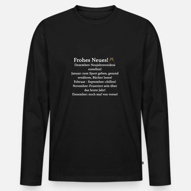 Silvester - Männer Premium Bio Langarmshirt - Schwarz