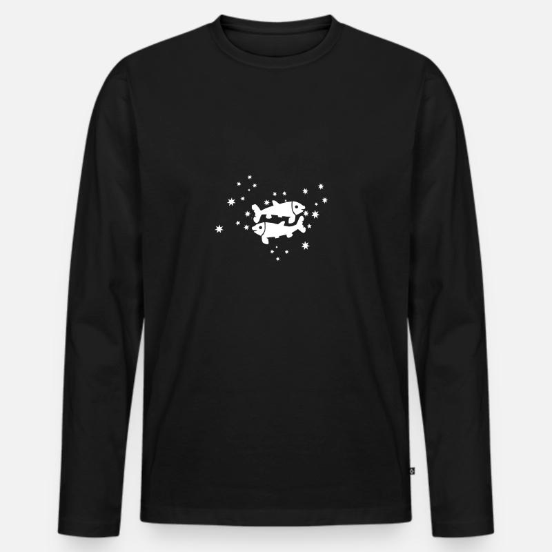 Sternzeichen Fische - Männer Premium Bio Langarmshirt - Schwarz