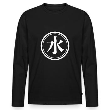 "Water" Japanese character - Men's Premium Organic Long Sleeve Shirt - black - Front - Nico (187cm)
