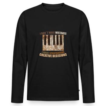 Piano Piano - Men's Premium Organic Long Sleeve Shirt - black - Front - Nico (187cm)