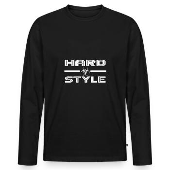Hardstyle Techno Rave - T-shirt manches longues Premium bio Homme - noir - Devant - Nico (187cm)