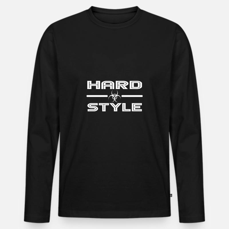Hardstyle Techno Rave - Men's Premium Organic Long Sleeve Shirt - black