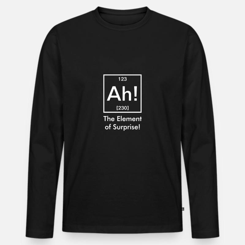 ah Überraschung - Männer Premium Bio Langarmshirt - Schwarz