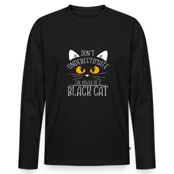 Chat noir animal de compagnie amour chat maison - T-shirt manches longues Premium bio Homme - noir - Devant - Nico (187cm)