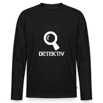Detective magnifying glass black - Men's Premium Organic Long Sleeve Shirt - black - Front - Nico (187cm)