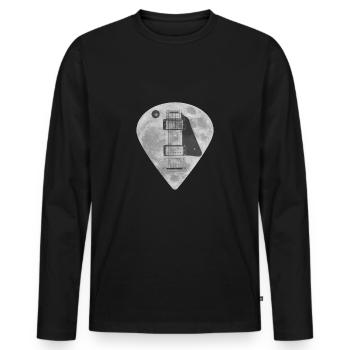 Gitarren Hardware Vollmond Plektrum - Männer Premium Bio Langarmshirt - Schwarz - Vorne - Nico (187cm)