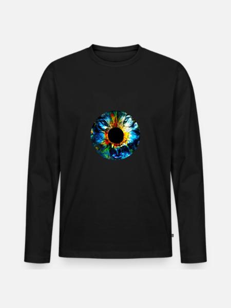 Eye of the wolf - Men's Premium Organic Long Sleeve Shirt - black