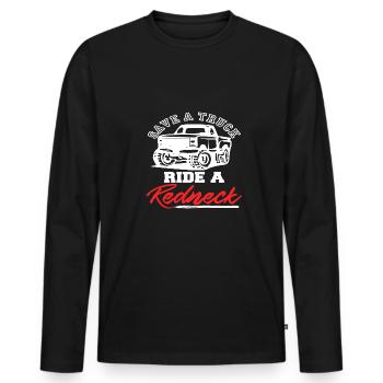 Idée cadeau Redneck de camion - T-shirt manches longues Premium bio Homme - noir - Devant - Nico (187cm)