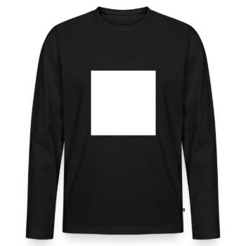 Quadrat - Männer Premium Bio Langarmshirt - Schwarz - Vorne - Nico (187cm)
