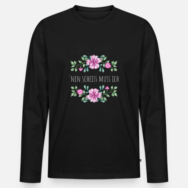 nen Scheiß muss ich - Männer Premium Bio Langarmshirt - Schwarz