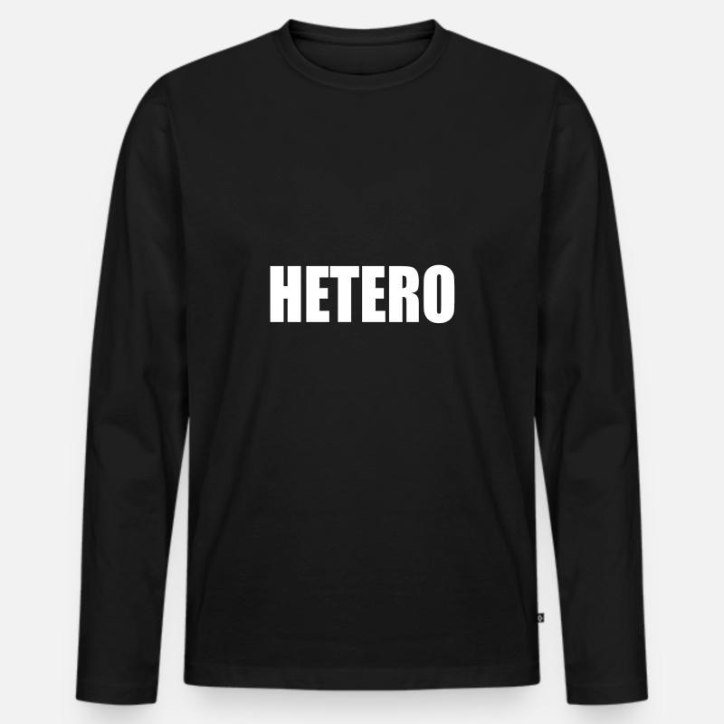 Hetero Geschenkidee - Männer Premium Bio Langarmshirt - Schwarz