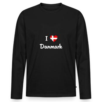J'aime le Danemark. Danemark. - T-shirt manches longues Premium bio Homme - noir - Devant - Nico (187cm)