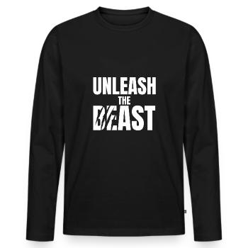 Unleash the Beast - Men's Premium Organic Long Sleeve Shirt - black - Front - Nico (187cm)
