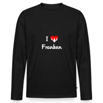 J'aime la Franconie. - T-shirt manches longues Premium bio Homme - noir - Devant - Nico (187cm)